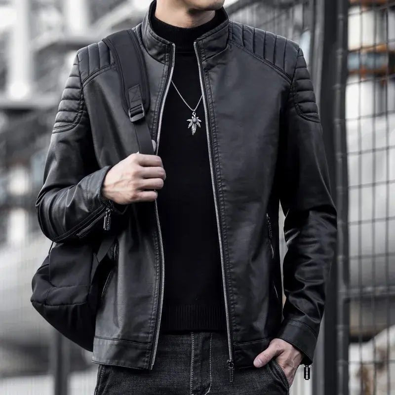Motorcycle Leather Jacket Men - SensorySoft