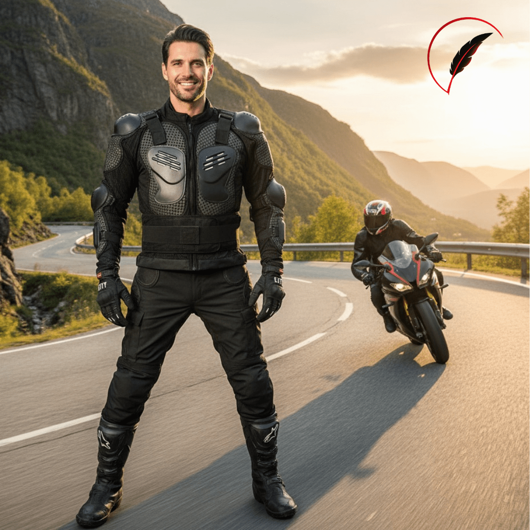 Motorcycle Riding Armor Jacket for Fall Protection - SensorySoftShop