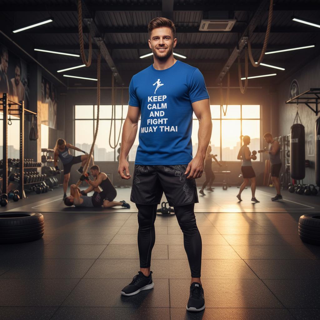 Muay Thai MMA Training T-Shirts for Men and Women - 1 ROYAL BLUE - SensorySoftShop