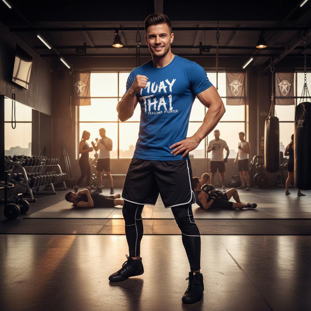 Muay Thai MMA Training T-Shirts for Men and Women - 3 ROYAL BLUE - SensorySoftShop