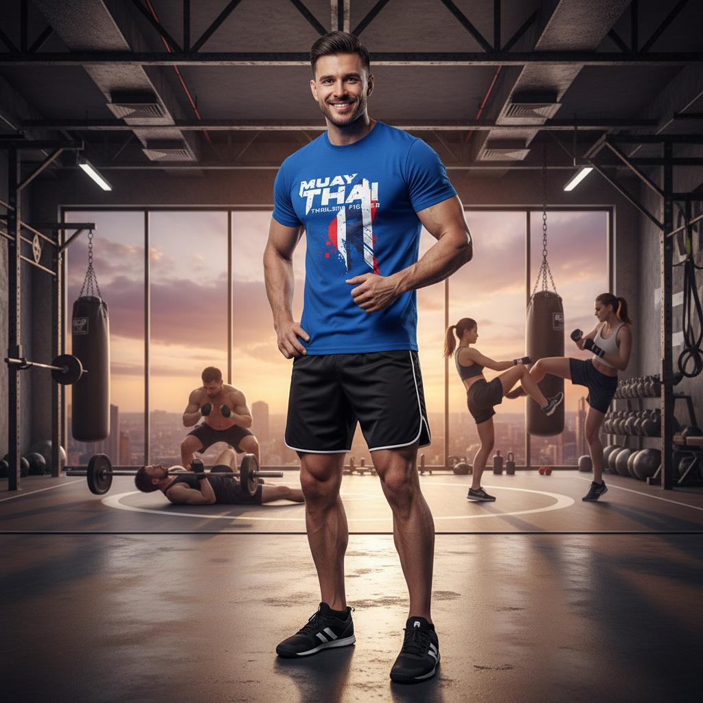 Muay Thai MMA Training T-Shirts for Men and Women - 4 ROYAL BLUE - SensorySoftShop