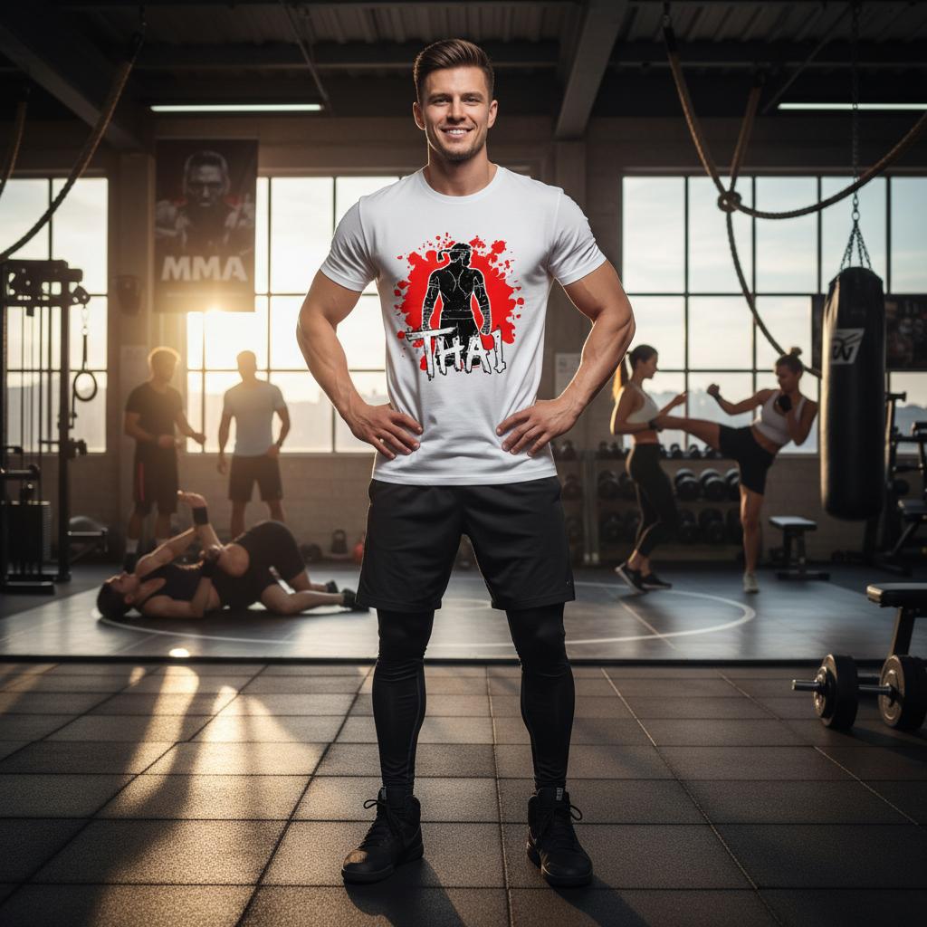 Muay Thai MMA Training T-Shirts for Men and Women - 4 WHITE - SensorySoftShop