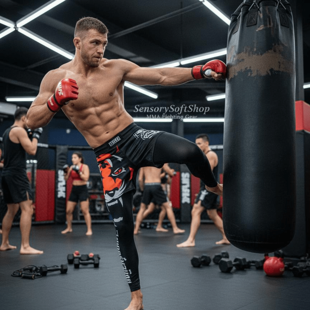 Muay Thai Sanda Compression Leggings for Fighting - SensorySoftShop