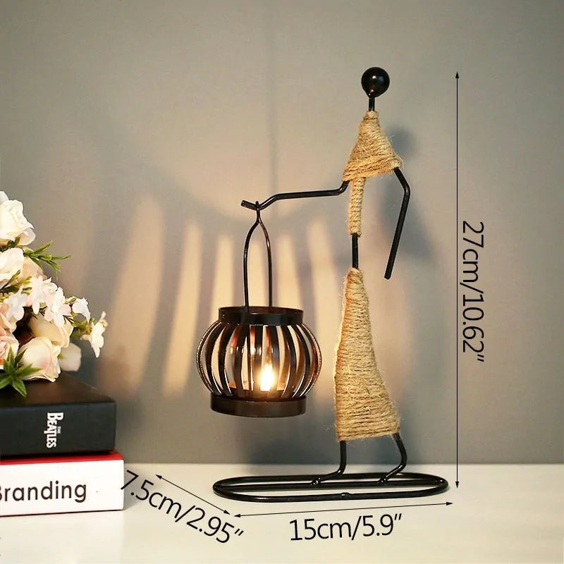 Nordic Metal Abstract Character Candle Holder - SensorySoft