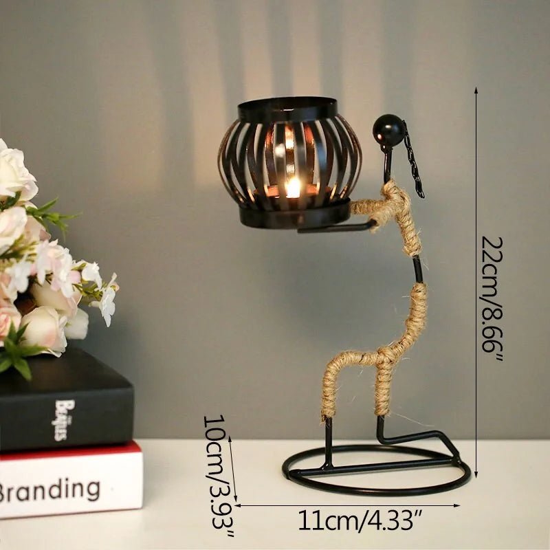 Nordic Metal Abstract Character Candle Holder - SensorySoft