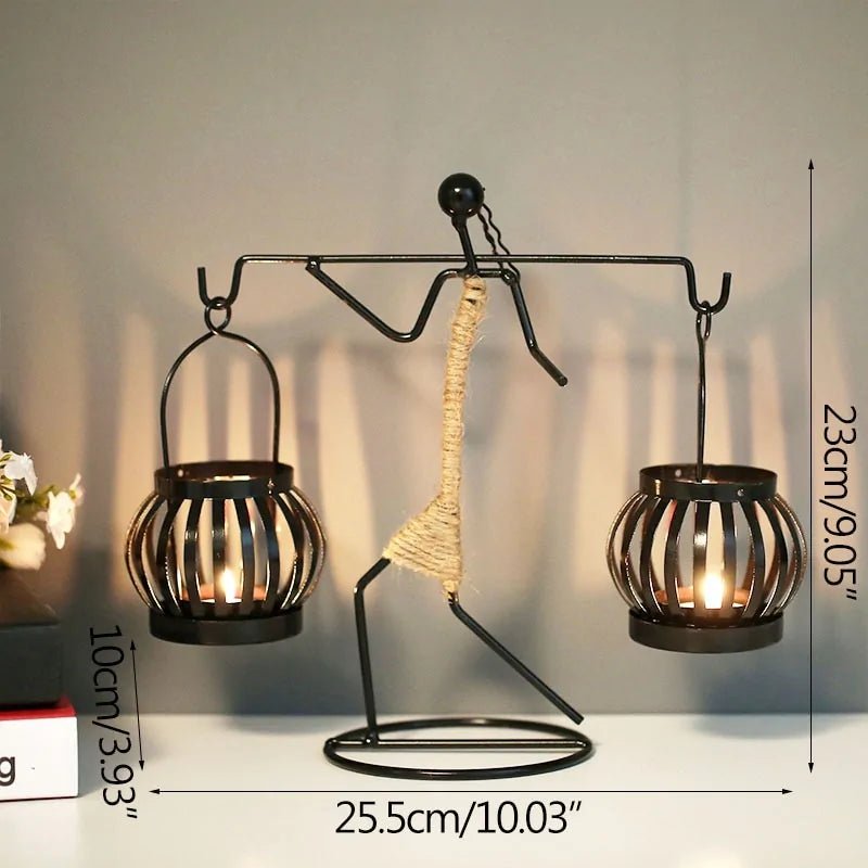 Nordic Metal Abstract Character Candle Holder - SensorySoft