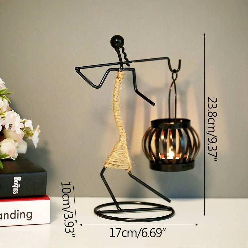 Nordic Metal Abstract Character Candle Holder - SensorySoft