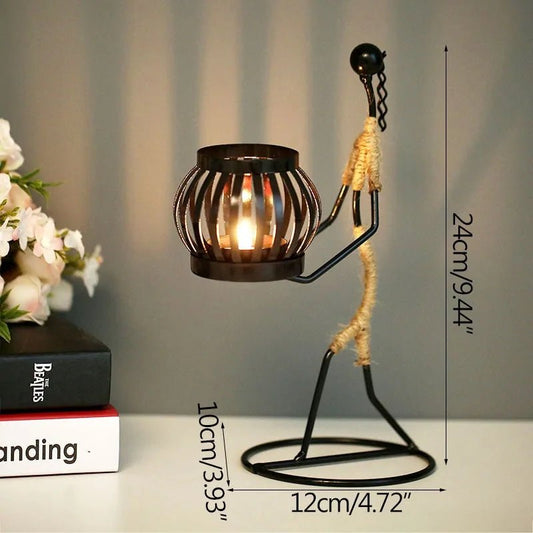 Nordic Metal Abstract Character Candle Holder - SensorySoft