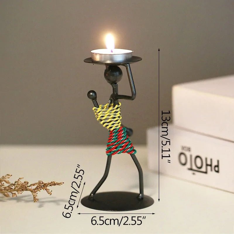 Nordic Metal Abstract Character Candle Holder - SensorySoft