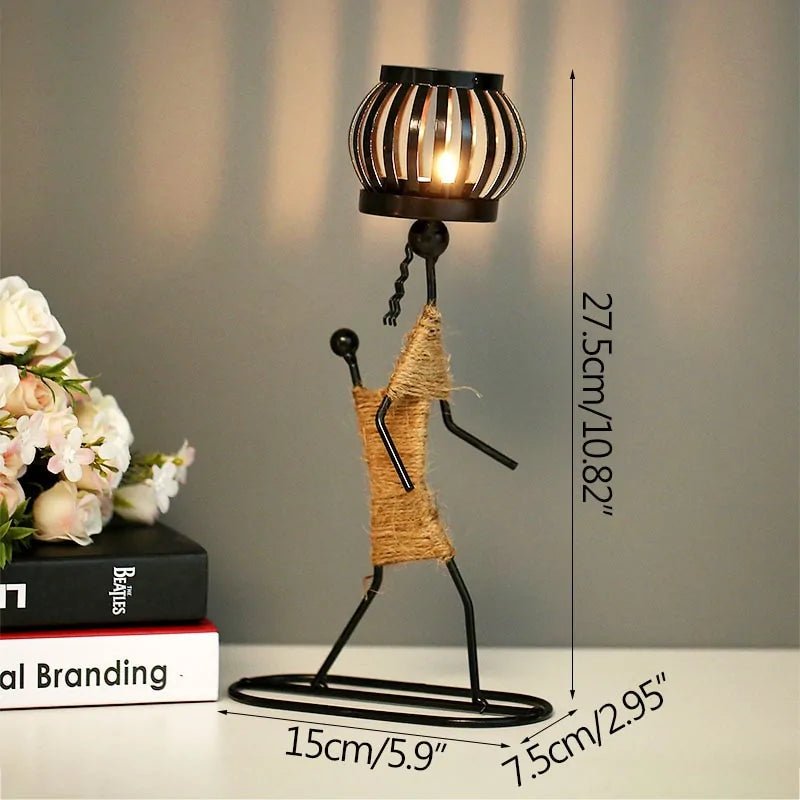 Nordic Metal Abstract Character Candle Holder - SensorySoft