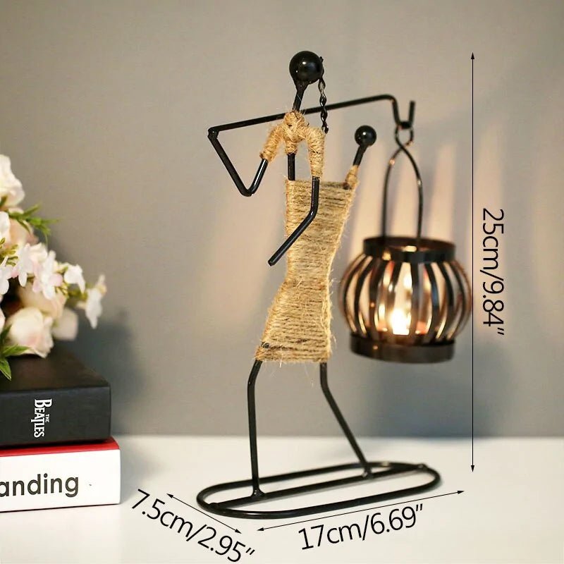 Nordic Metal Abstract Character Candle Holder - SensorySoft