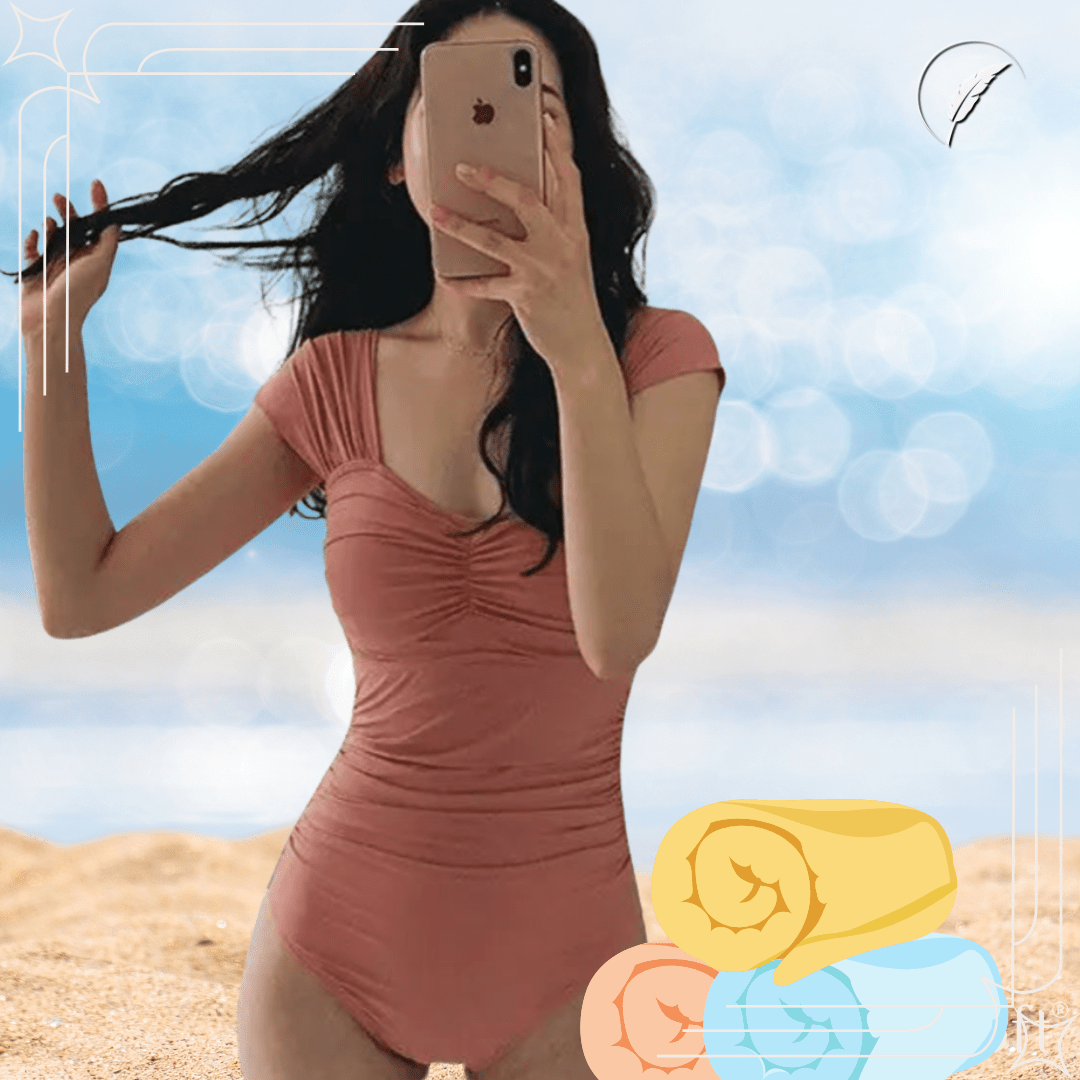 One Piece Bathing Suit - New Cover Up Style Slimming Conservative Swimwear - SensorySoft