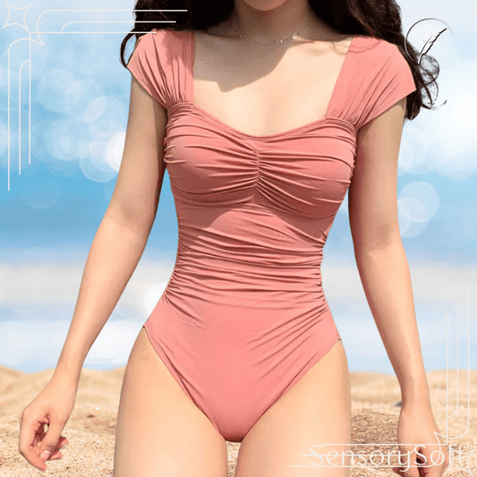 One Piece Bathing Suit - New Cover Up Style Slimming Conservative Swimwear - SensorySoft