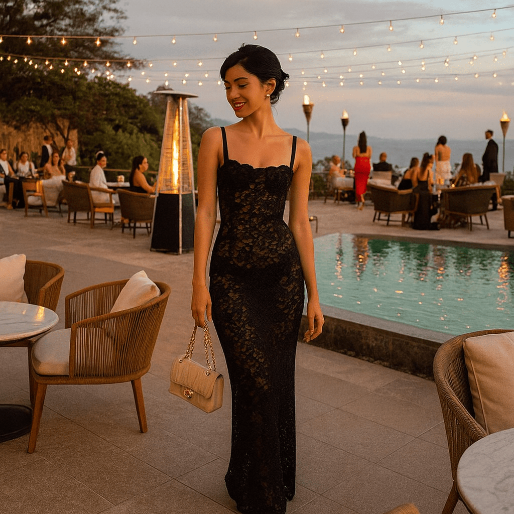 Perspective Lace Dress, Spaghetti Strap Dress, Elegant Lace Dress - SensorySoftShop