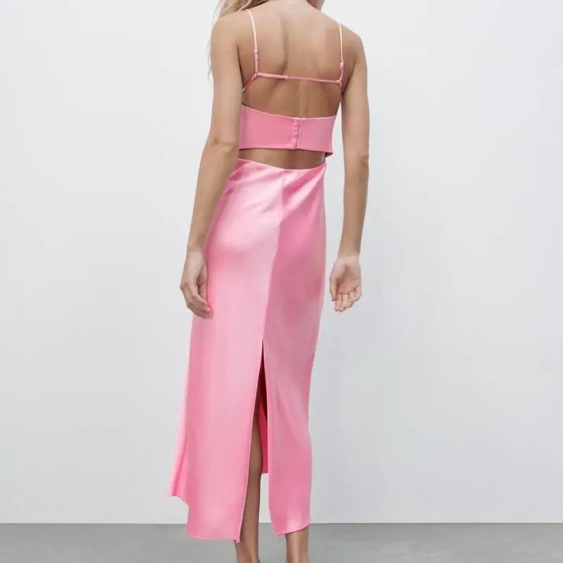 Pink Me Satin Dress - SensorySoftShop