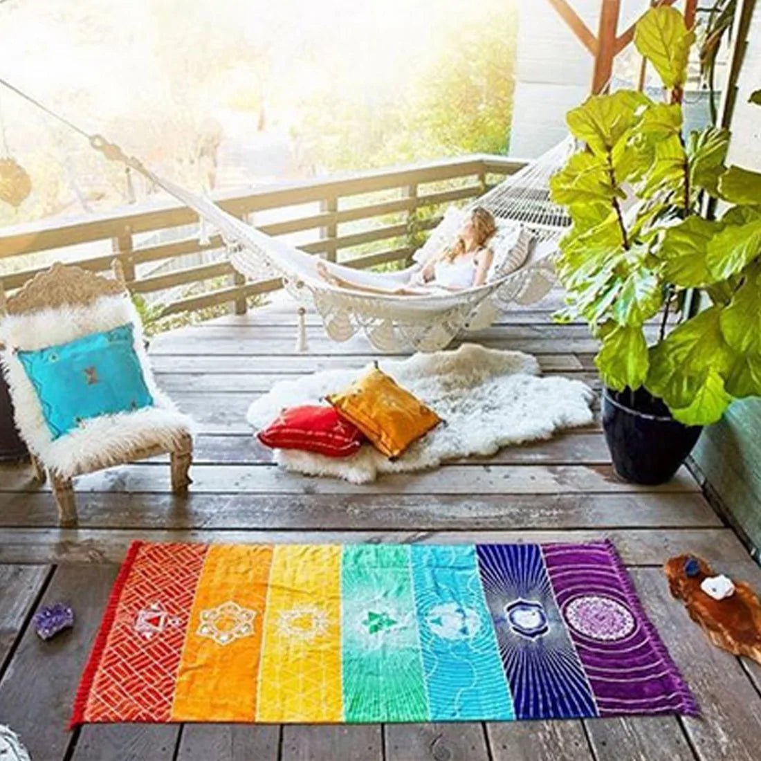 Polyester Bohemian Beach Yoga Mat - SensorySoft