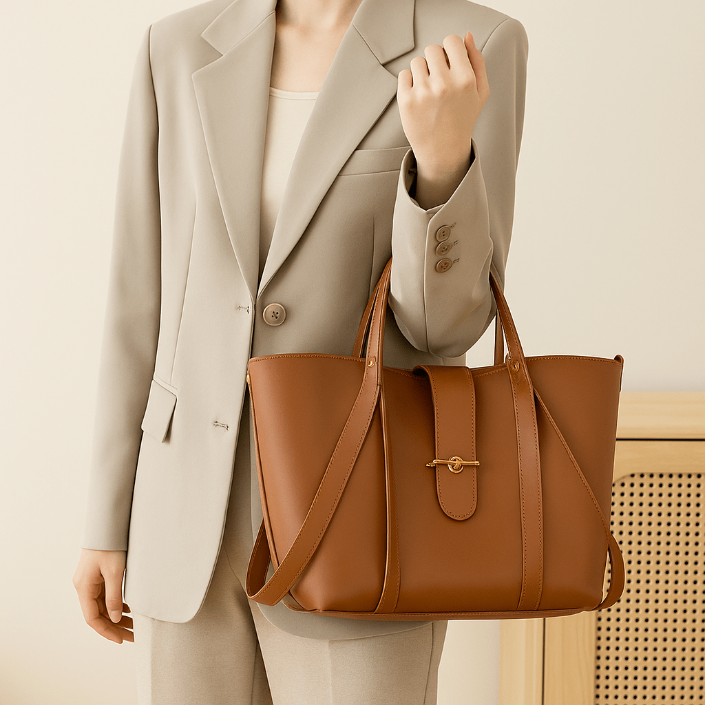 Premium Cowhide Leather Tote – Elegance in Every Detail - SensorySoft