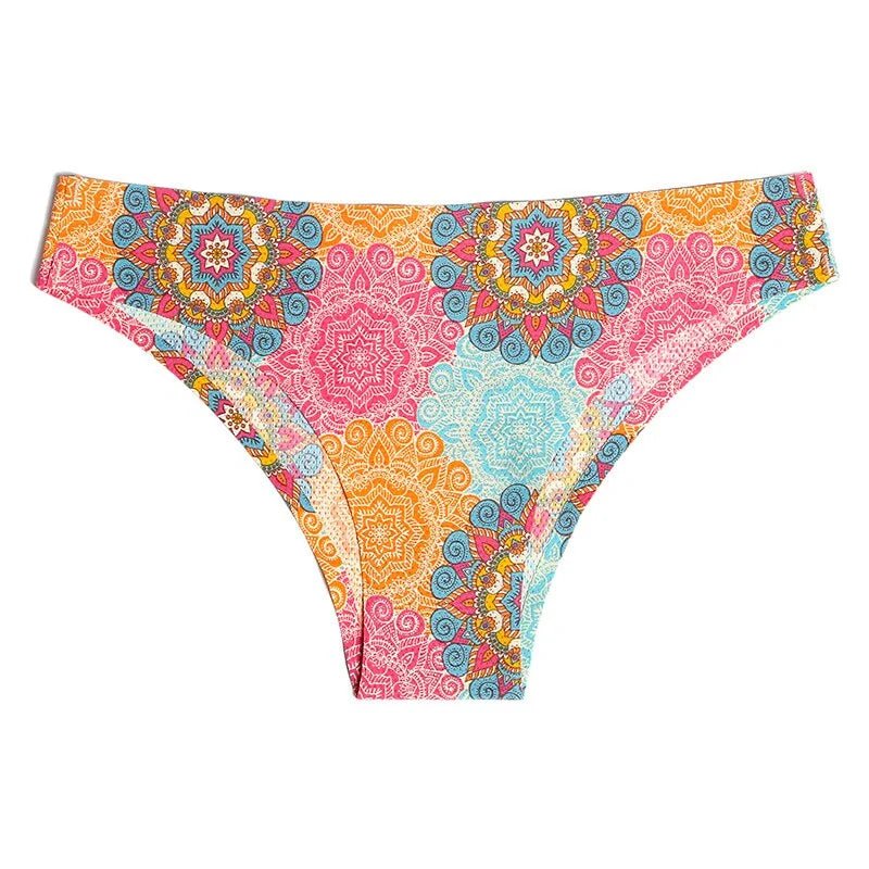 Print Mesh Breathable Seamless Panties Underwear Thongs - SensorySoftShop