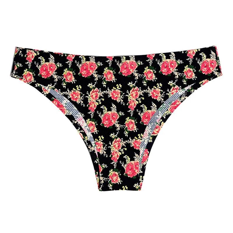 Print Mesh Breathable Seamless Panties Underwear Thongs - SensorySoftShop