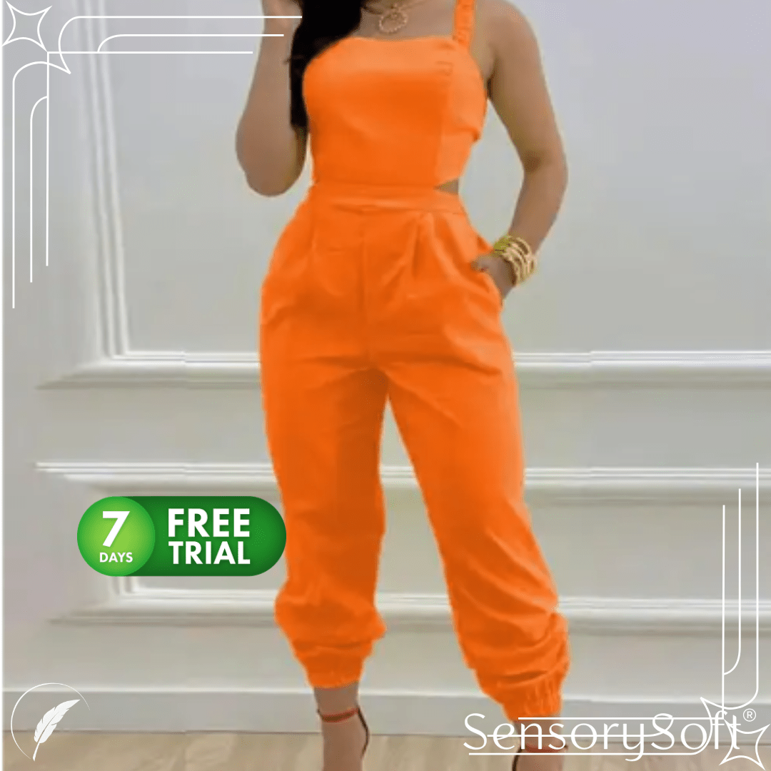 Printed Strapless Jumpsuit with Cutouts - SensorySoft