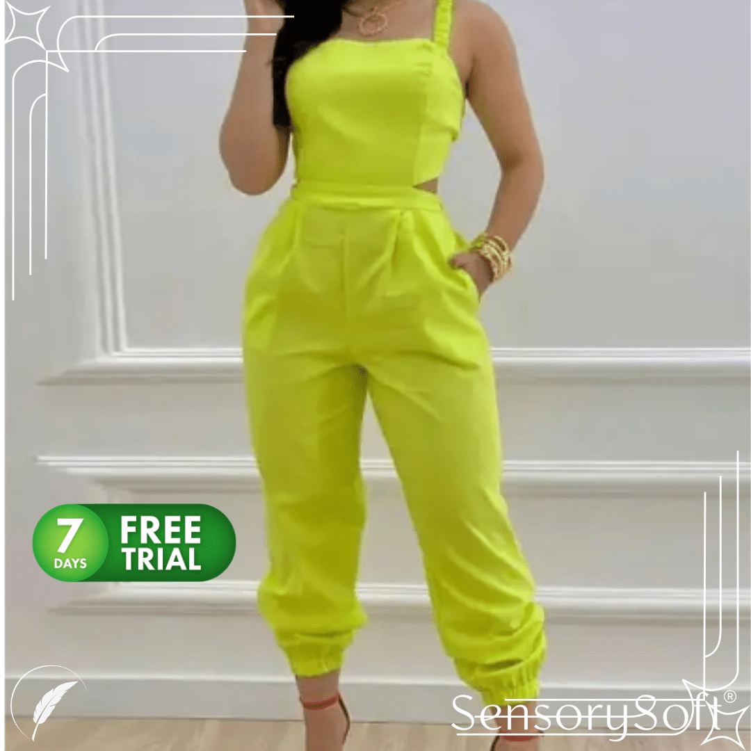 Printed Strapless Jumpsuit with Cutouts - SensorySoft