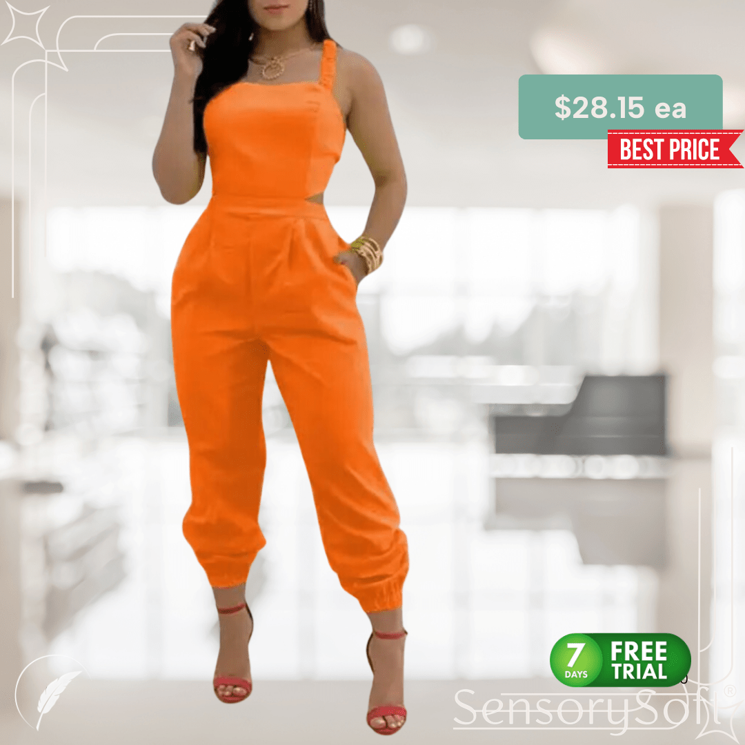 Printed Strapless Jumpsuit with Cutouts - SensorySoft