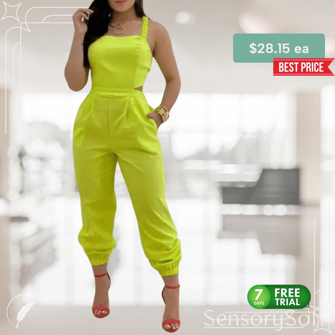 Printed Strapless Jumpsuit with Cutouts - SensorySoft
