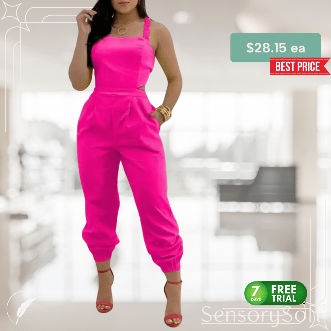 Printed Strapless Jumpsuit with Cutouts - SensorySoft