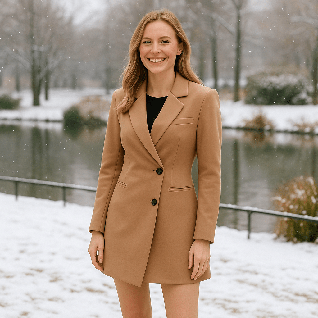 Professional Long Sleeve Lapel Suit Dress - SensorySoft