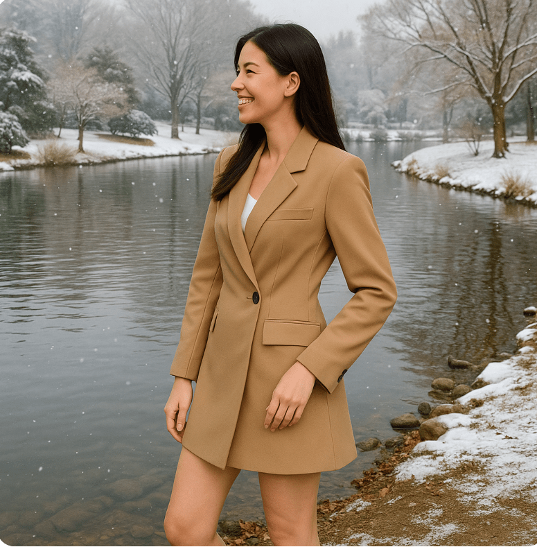 Professional Long Sleeve Lapel Suit Dress - SensorySoft