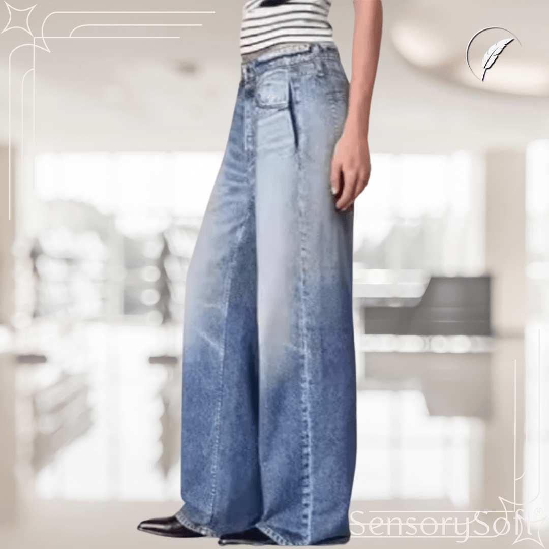 Retro Flow Wide - Leg Denim Jeans - SensorySoft