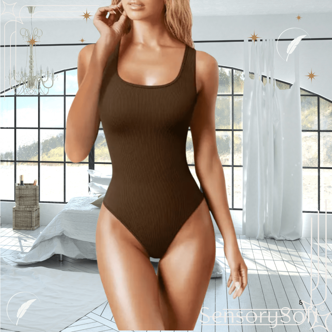 Ribbed Knitted Sleeveless Bodysuit - SensorySoft