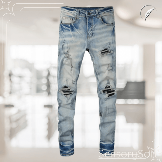 Ripped Patch Jeans – Edgy Stylish and Comfortable - SensorySoft