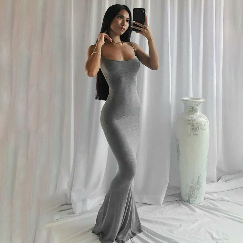 Satin Slip Backless Maxi Dress - SensorySoftShop
