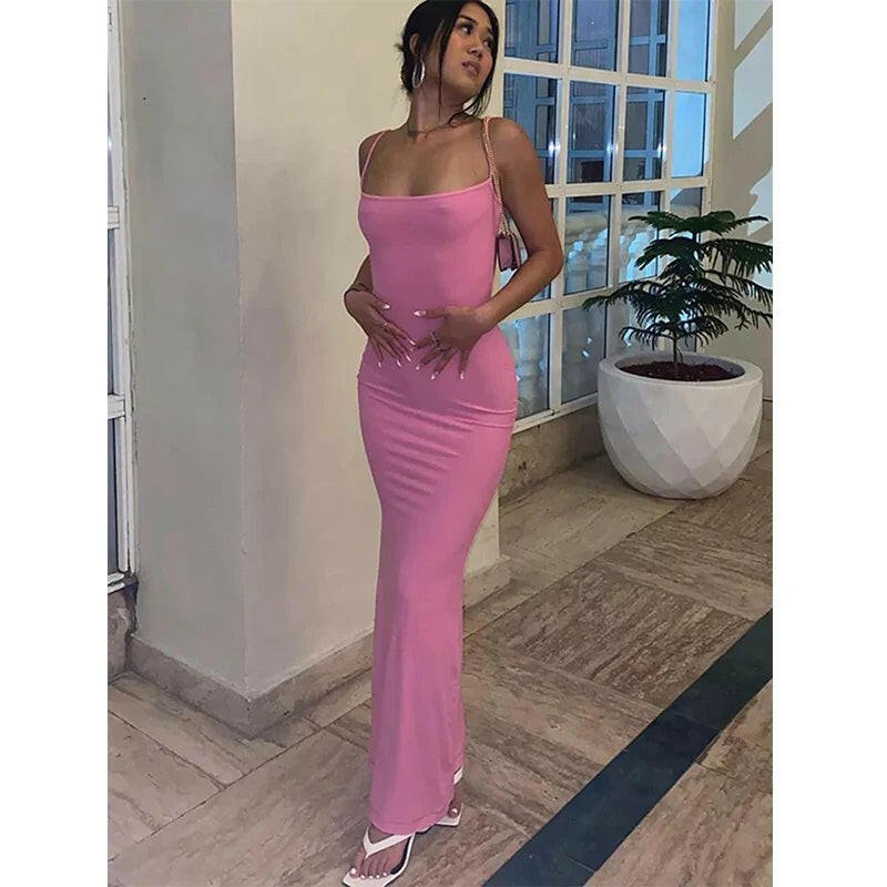 Satin Slip Backless Maxi Dress - SensorySoftShop