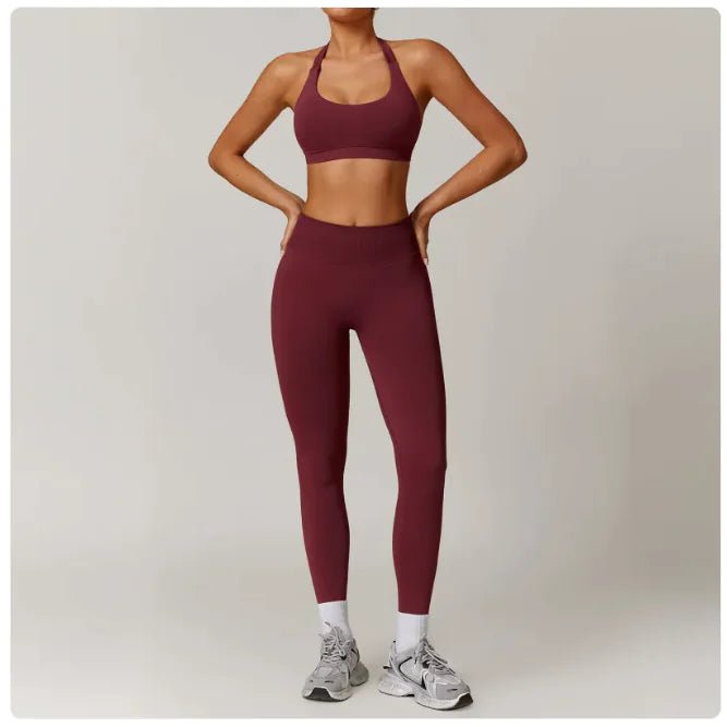 Seamless Backless Yoga Set – 2 - Piece Bra & Leggings - SensorySoft