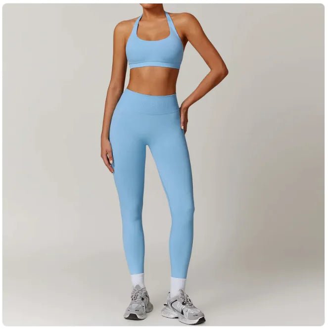 Seamless Backless Yoga Set – 2 - Piece Bra & Leggings - SensorySoft