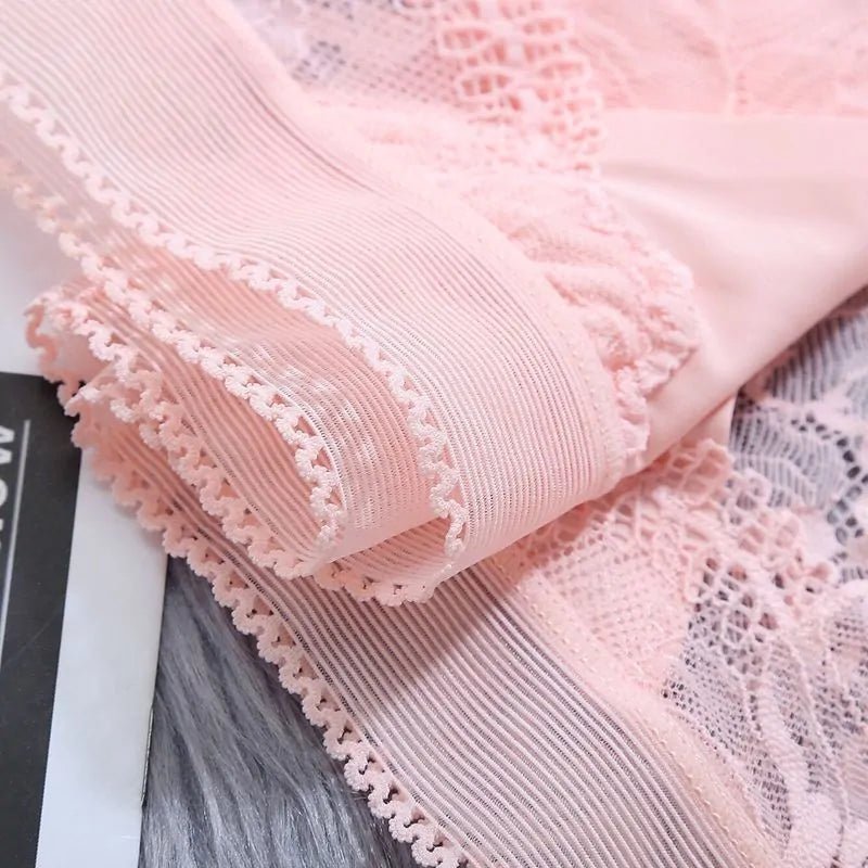 Seamless Mid - Waist Ice Silk Lace Panties - SensorySoft