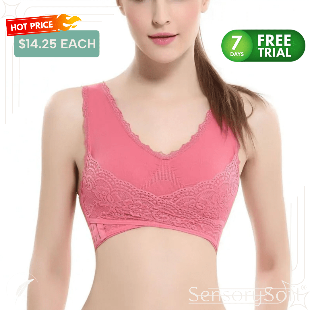 Seamless Push Up Vest Lace Bra - SensorySoft
