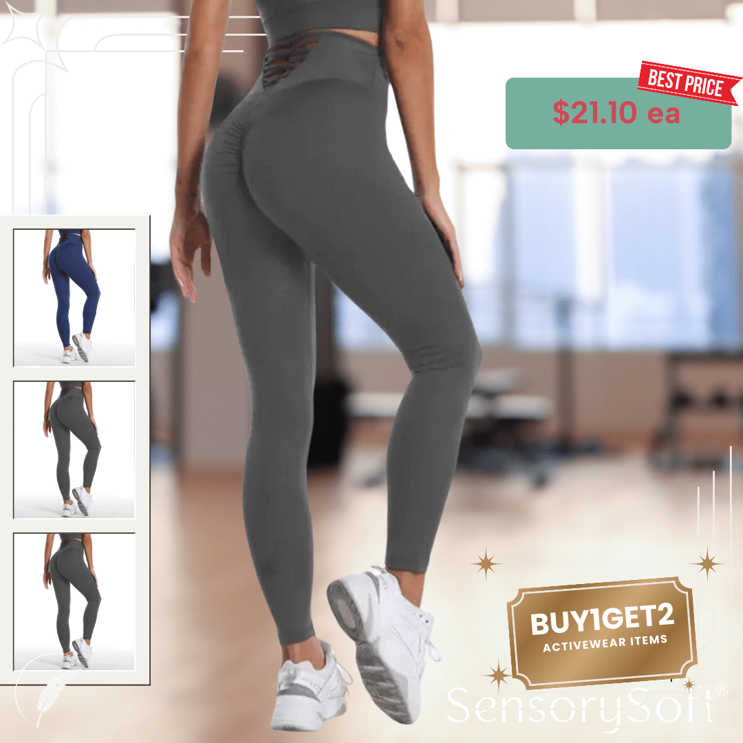 Seamless Yoga and Gym Fitness Sets - 3 Piece Sets - 2 Piece Sets - Pants - Sports Bra and Matching Crop Top Hoodie - SensorySoft