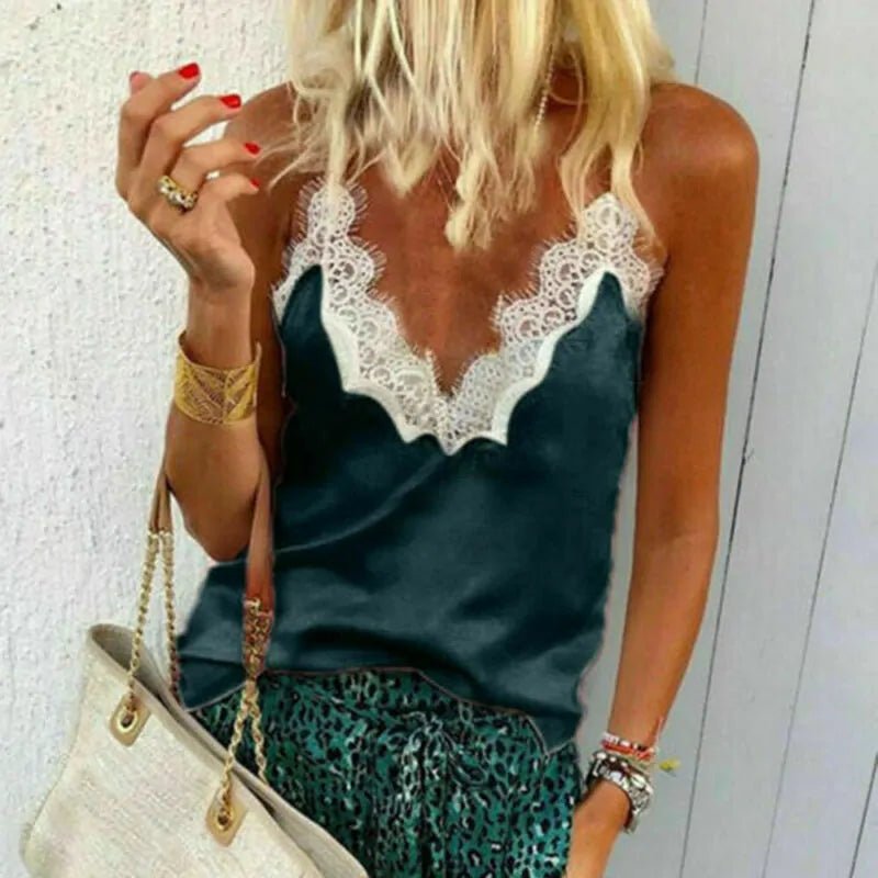 Sequin Lacey Satin Silk Top - SensorySoftShop