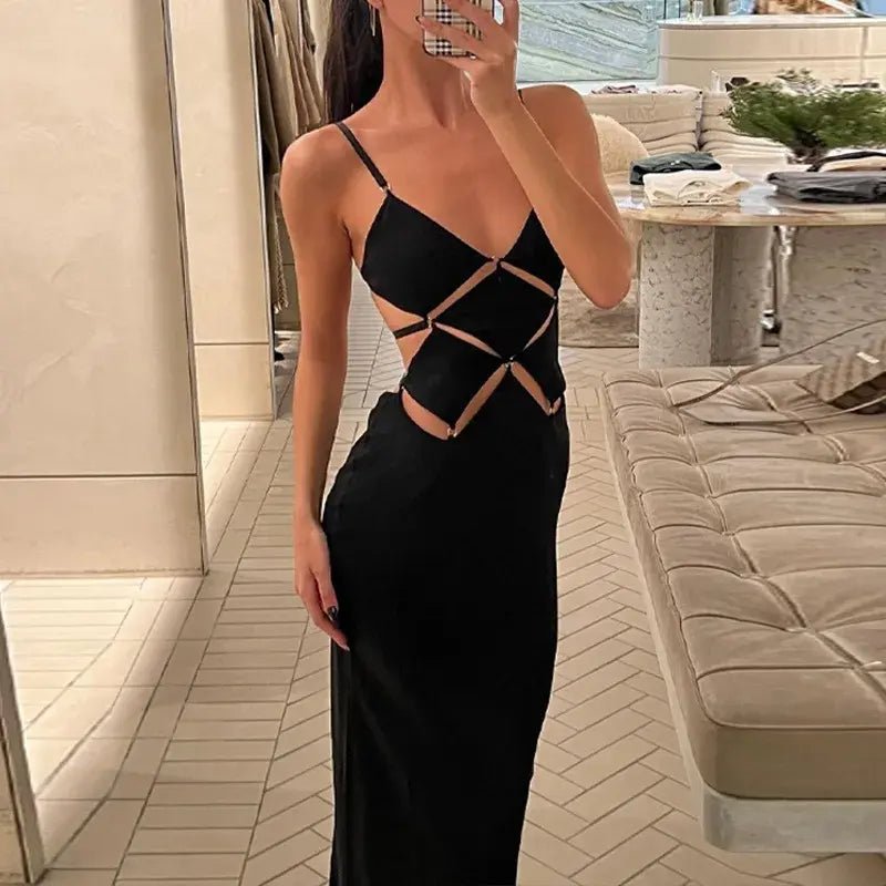 Sexy Sleeveless Backless Bodycon Maxi Evening Party Dress - SensorySoftShop