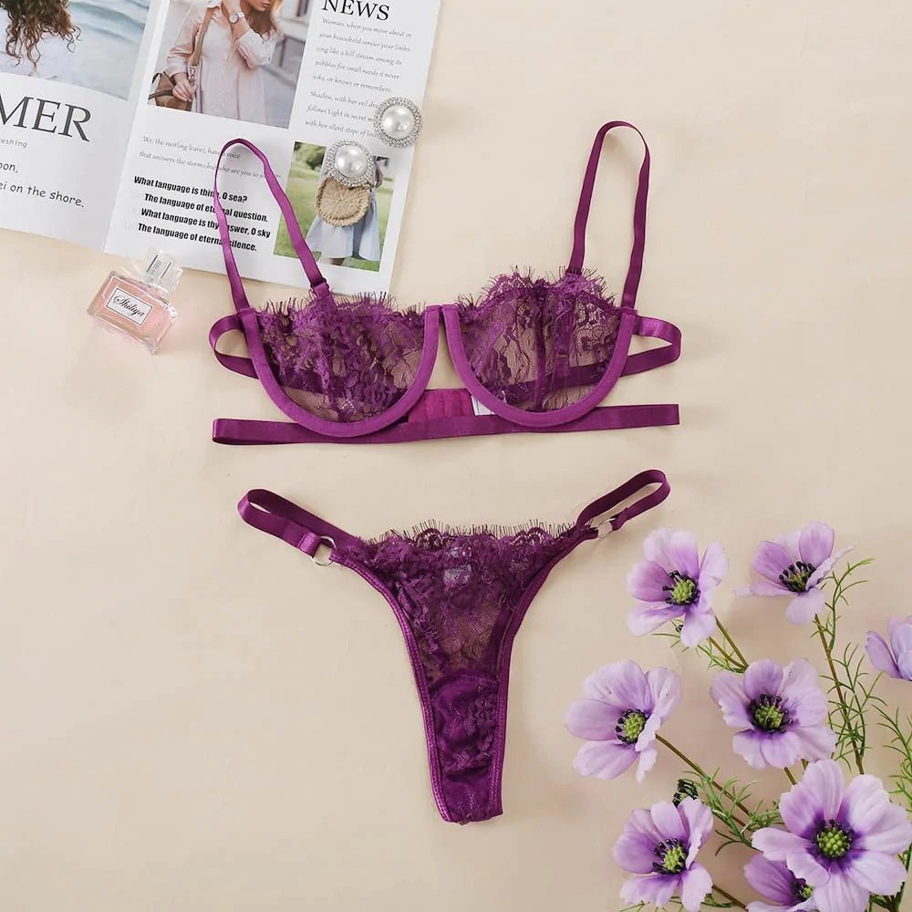 Sexy Transparent Lingerie Set - Elegant and Sheer Allure - SensorySoft