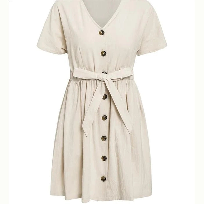 Short V - Neck Summer Dresses - SensorySoftShop