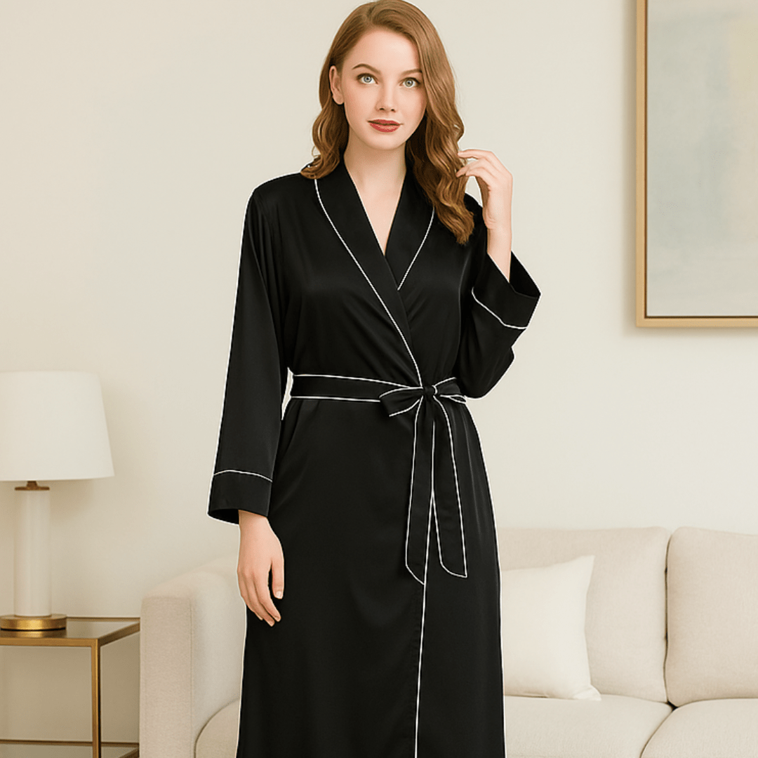 Silk Lace Bathrobe – Lightweight Luxury Loungewear - SensorySoft
