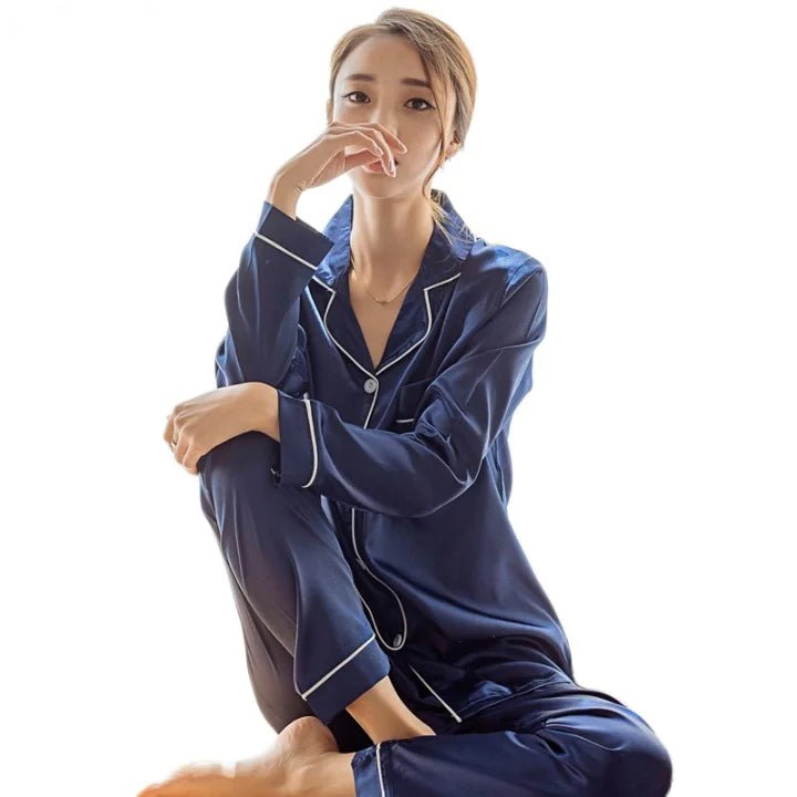 Silk Satin Pajamas - Long Pants and Tops - SensorySoftShop