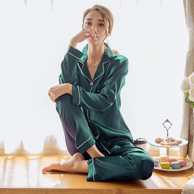 Silk Satin Pajamas - Long Pants and Tops - SensorySoftShop