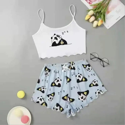 Sleepwear Sling Top Shorts Pajama - SensorySoftShop