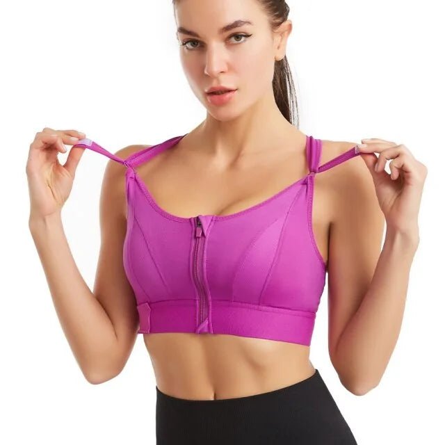 Sports Women Bra Crop Top - Front closure - SensorySoft