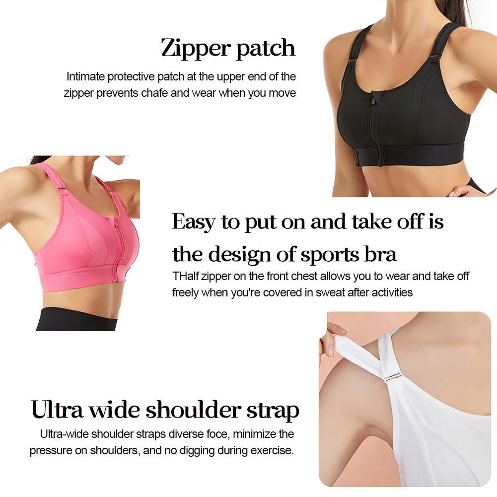 Sports Women Bra Crop Top - Front closure - SensorySoft